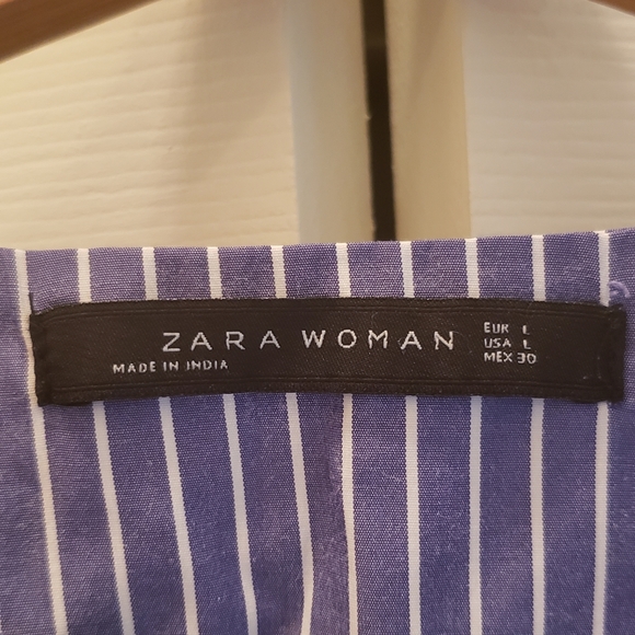 💞Zara Floral Embroidered Blue Top- Size L💞 - Picture 7 of 7